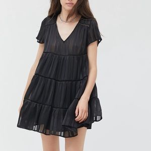 UO Pippa Chiffon Tiered Mini Dress